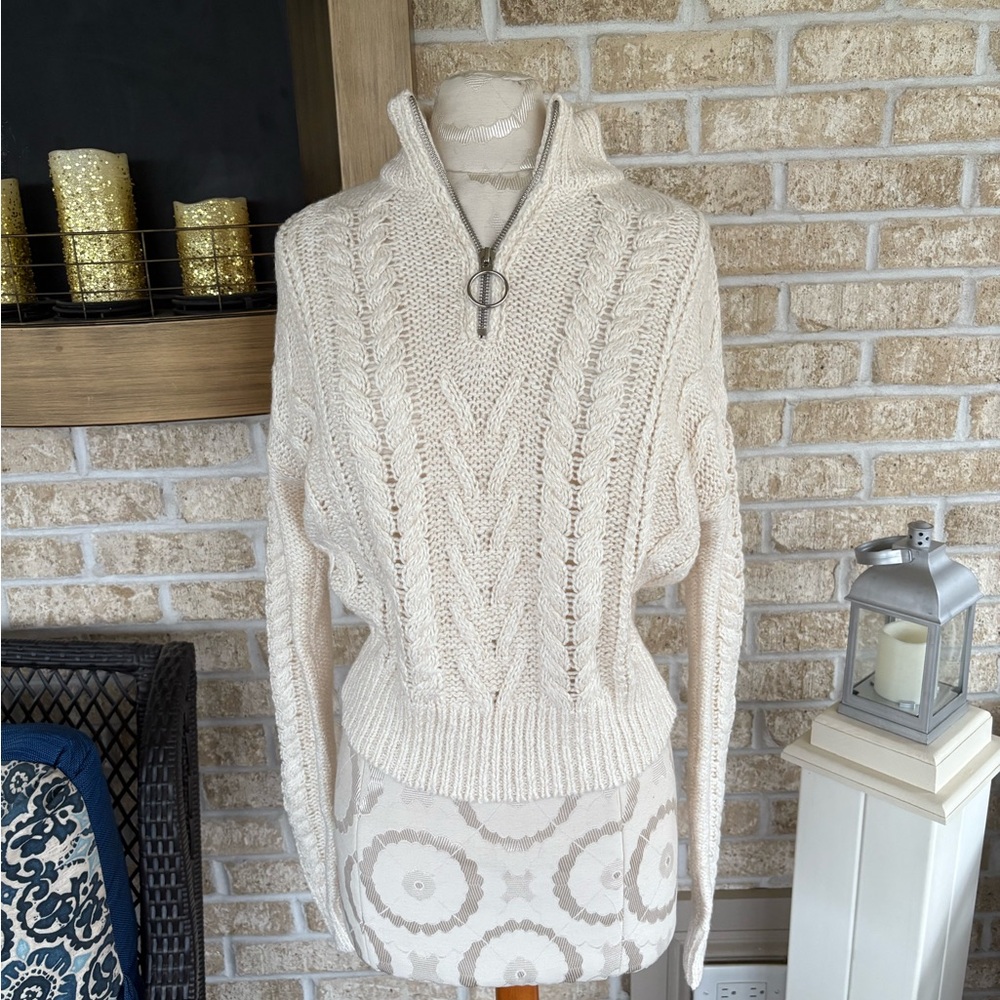 L. A. Hearts cream zip up sweater size XS